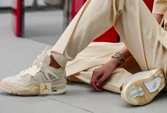 OFF-WHITE x Air Jordan 4 SP WMNS “Sail” CV9388-100