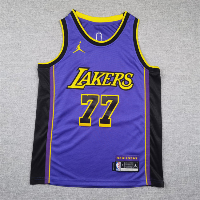 Los Angeles Lakers KIds Jersey Purple Statement Edition NO.77 Dončić