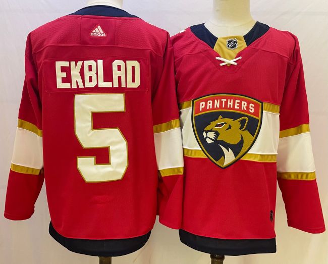 Florida Panthers 2024 Stanley Cup Champions Home Jersey Red NO.5 EKBLAD