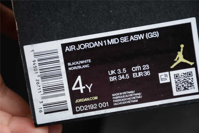 Air Jordan 1 Mid SE All-Star Carbon Fiber GS 2021 DD2192-001 Black White