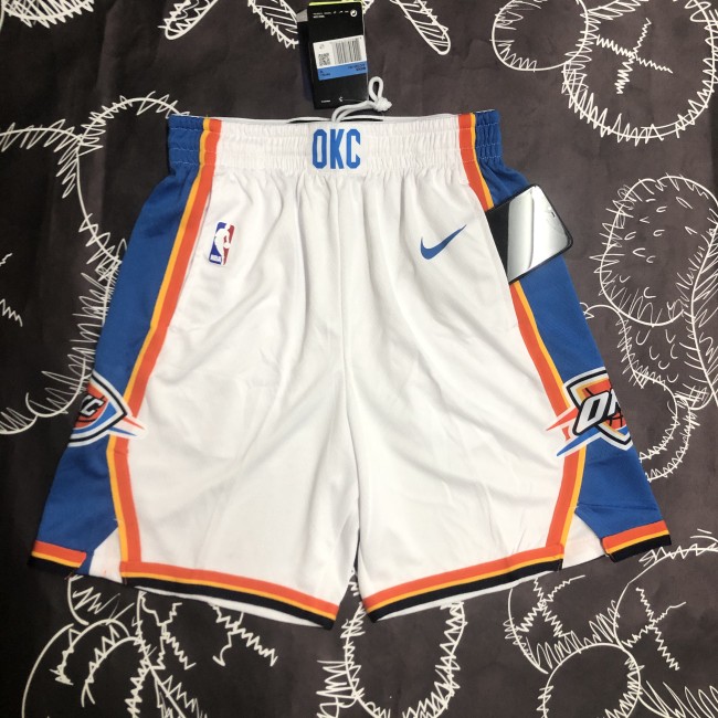 Oklahoma City Thunder Basketball Shorts White 2024