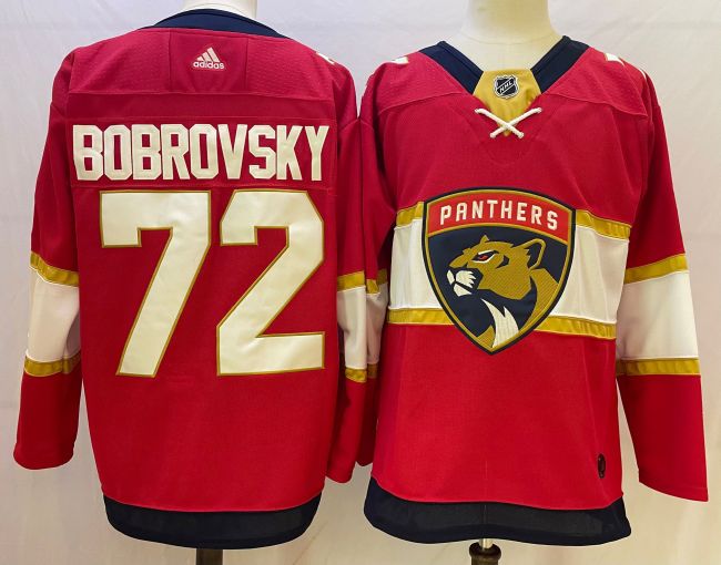 Florida Panthers 2024 Stanley Cup Champions Home Jersey Red NO.72 BOBROVSKY