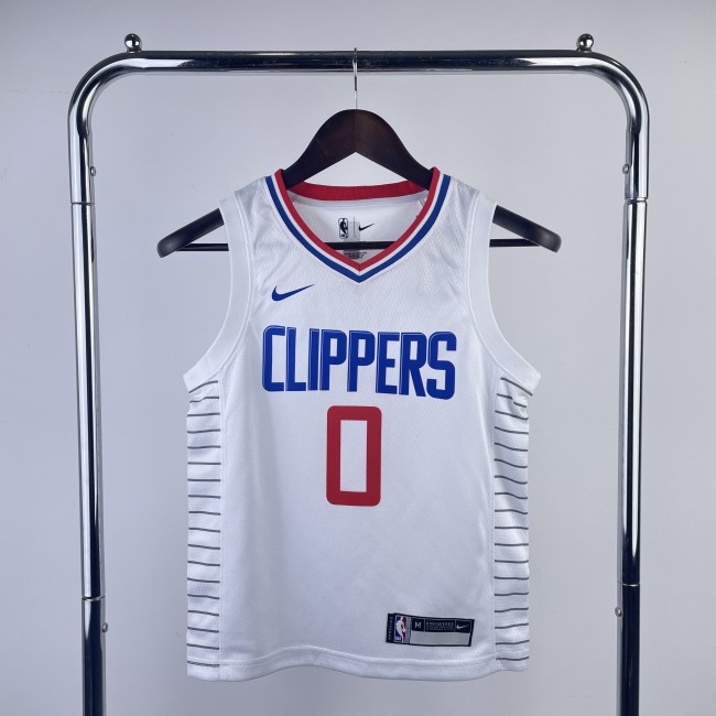 LA Clippers Kids Basketball Jersey White Icon Edition No.0 WESTBROOK