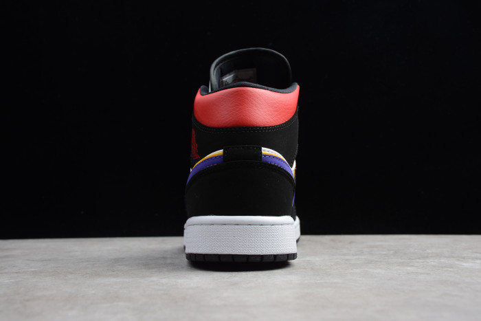 Air Jordan 1 Mid Lakers Top 3 Purple White Gym Red Blue 852542-005