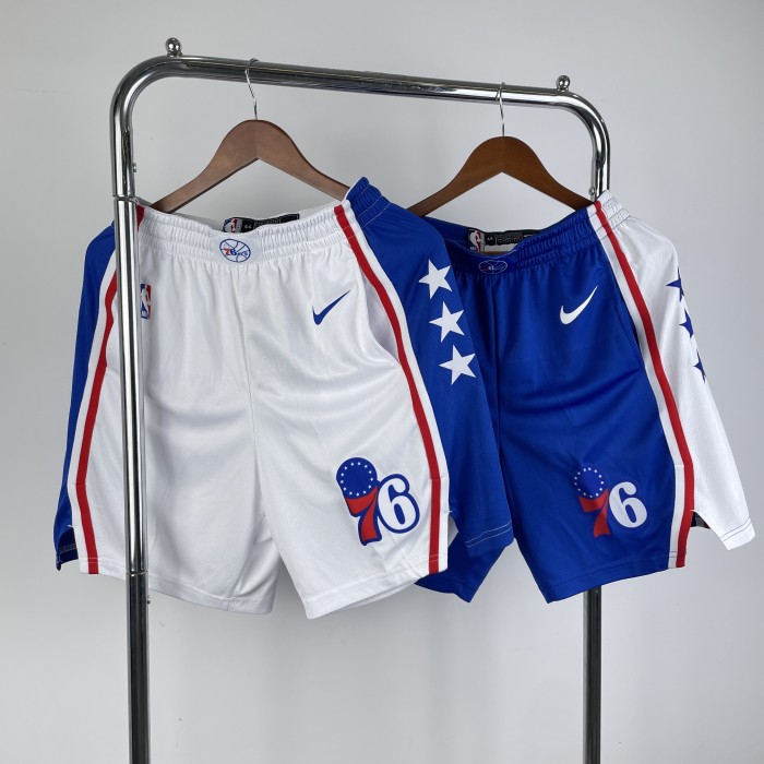 Philadelphia 76ers Game Shorts   Player Issued NBA Anniversary  White 22/23