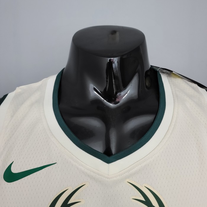Giannis Antetokounmpo Milwaukee Bucks Swingman Jersey Off White