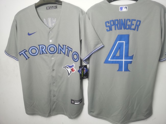 Toronto Blue Jays Jersey Grey Fan Version NO.4 SPRINGER