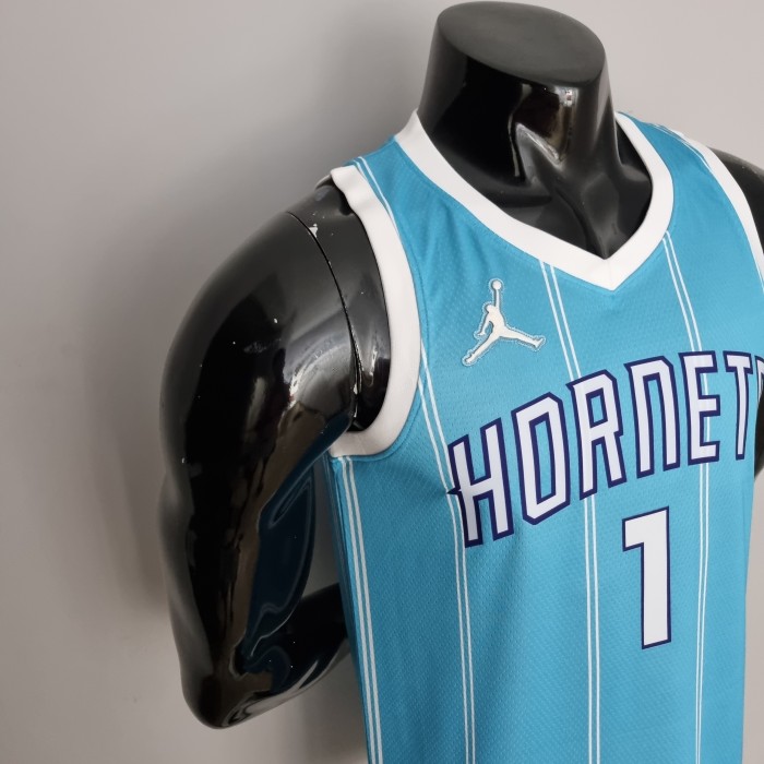 LaMelo Ball Charlotte Hornets 75th Anniversary Swingman Jersey Blue