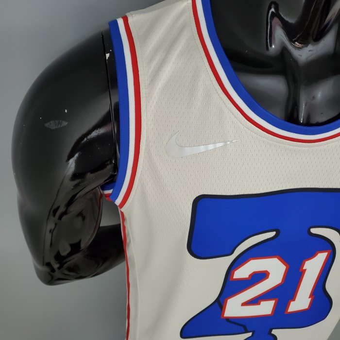 Joel Embiid Philadelphia 76ers Bonus Edition Swingman Jersey Beige