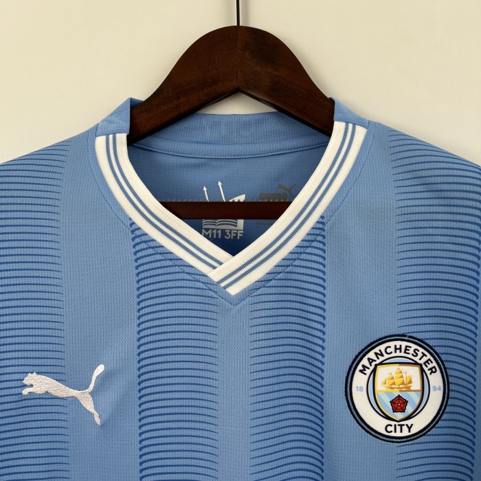 Manchester City Home Man Jersey 23/24 With CHAMPIONS OF EUROPE 23 Printing