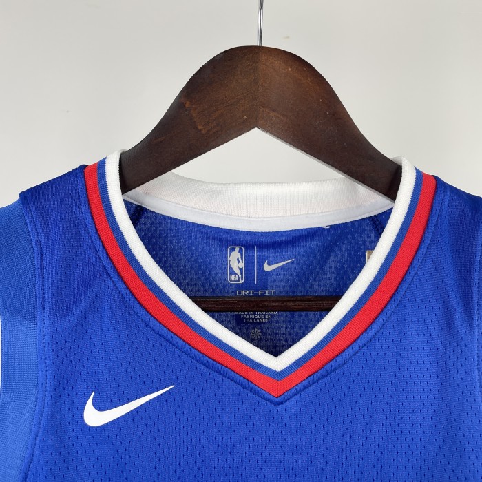 LA Clippers  Kids Basketball Jersey Blue Icon Edition No.0 WESTBROOK