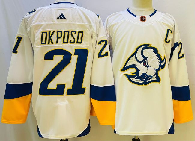 Buffalo Sabres Jersey Reverse Retro White NO.21 OK POSO
