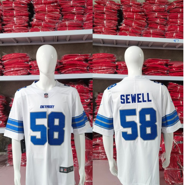 Detroit Lions Jersey White New style NO.58 SEWELL