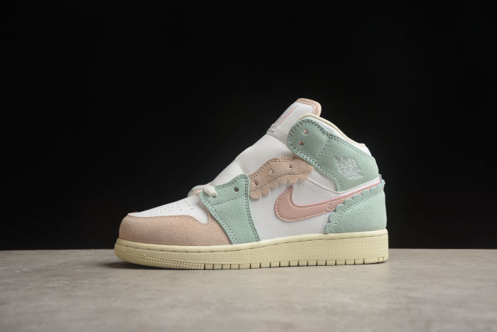 Air Jordan 1 Mid White Blue Pink
