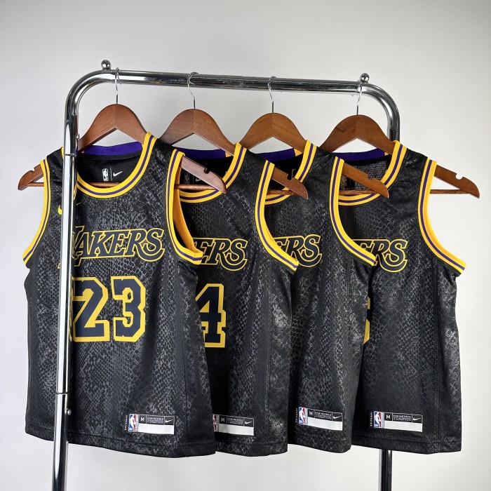 Los Angeles Lakers KIds Jersey City Edition snake pattern Black No.8 BRYANT