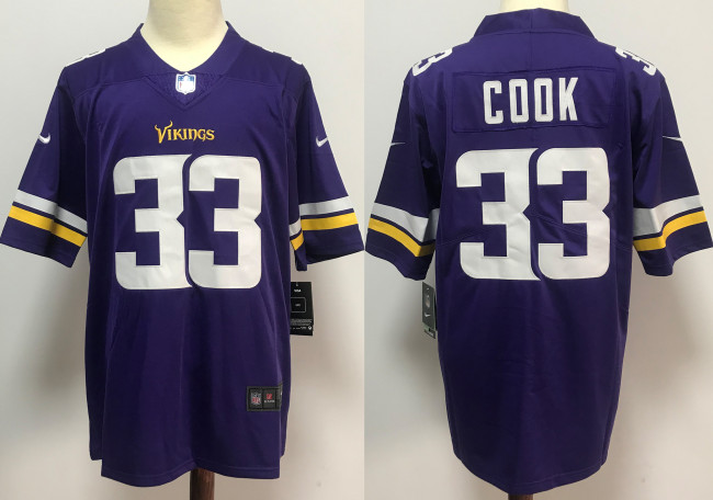 Minnesota Vikings Alternate Jersey Purple NO.33 COOK