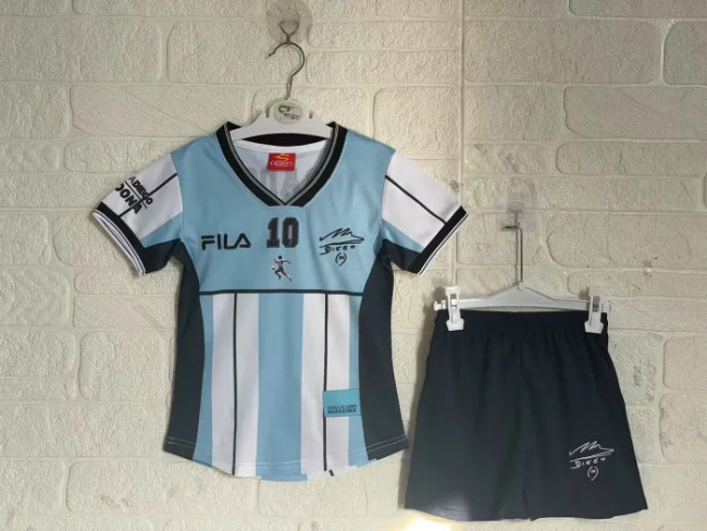 Argentina Diego Maradona Commemorative Retro Kids Suit 2001
