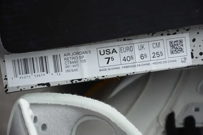 2020 OFF WHITE x Air Jordan 5 Grey Green White CT8480-105