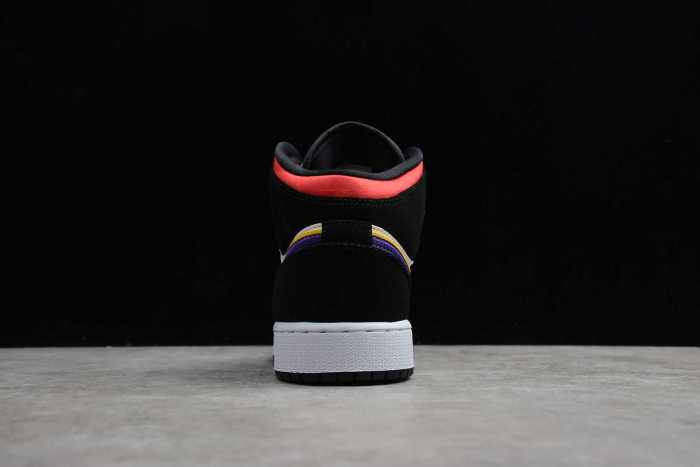 Air Jordan 1 Mid Lakers Top 3 Satin Purple Swish BQ6931-005