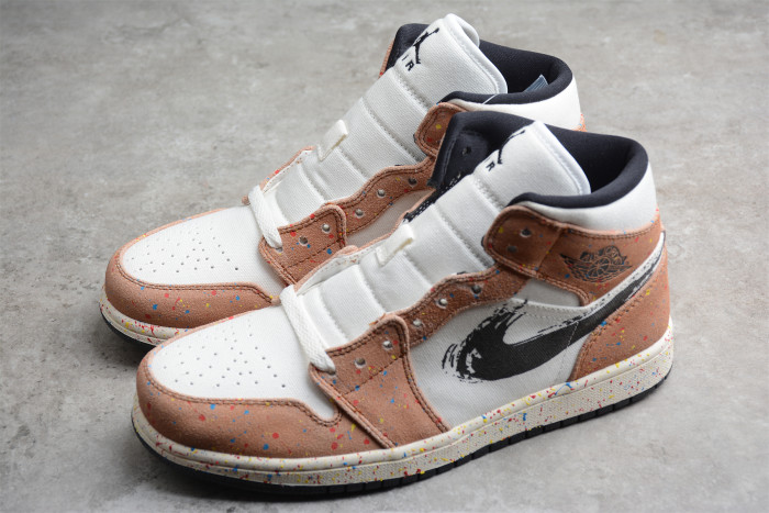 Air Jordan 1 Mid SE 'Brushstroke Paint Splatter'
