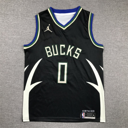 Milwaukee Bucks Kids Jersey Black Statement Edition  NO.0 LILLARD