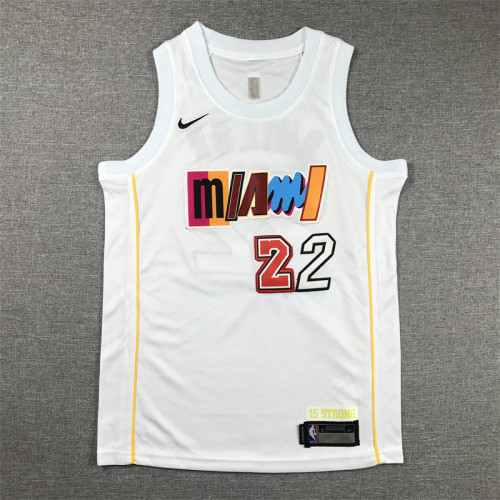 Miami Heat Kids Jersey White City Edition 2022 NO.22 BUTLER
