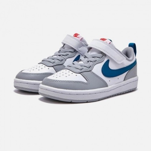 Air Force Low-top Children's Leather Sneakers Grey Blue White