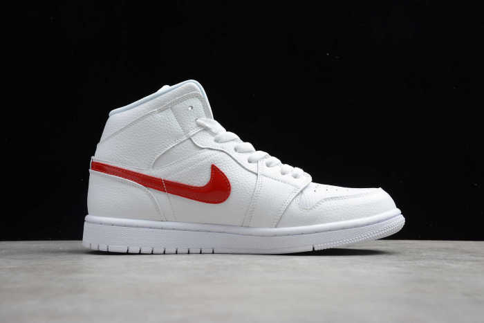 Air Jordan Wmns Air Jordan 1 Mid 'White University Red' BQ6472-106