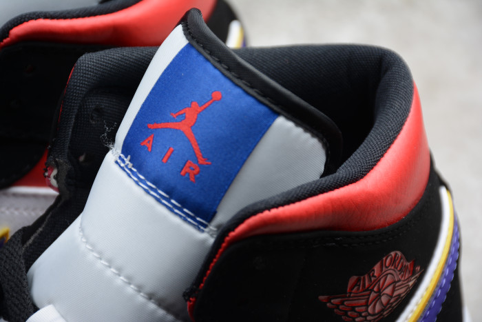 Air Jordan 1 Mid Lakers Top 3 Purple White Gym Red Blue 852542-005