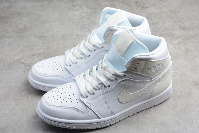Air Jordan Wmns Air Jordan 1 Mid 'White Ivory' BQ6472-112