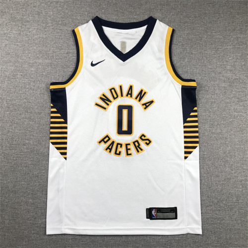 Indiana Pacers Kids Jersey White Icon Edition  2023 NO.0 HALIBURTON