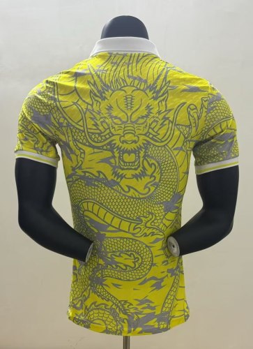 Real Madrid Yellow Dragon Pattern Player Jersey 25/26