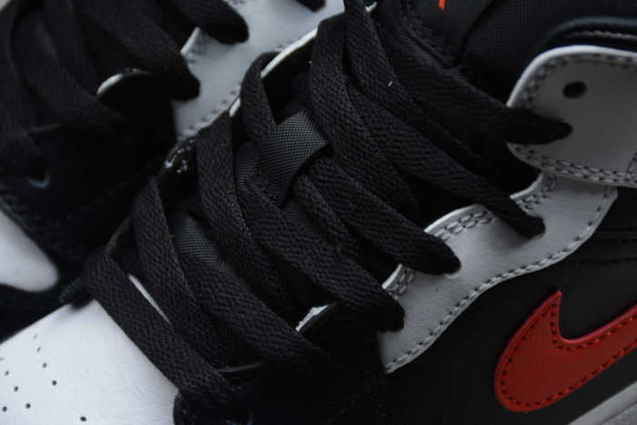 Air Jordan 1 Mid GS Black Chile Red White 554725 075