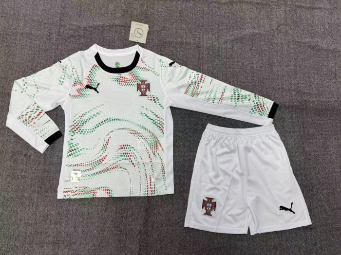 Portugal 2025 Away Long Sleeve Kids Suit