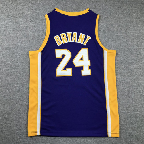 Los Angeles Lakers Kids Jersey Purple V-neck Vintage 90s NO. 24 BRYANT
