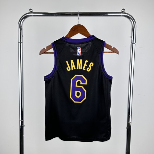 Los Angeles Lakers Kids Jersey City Edition 2023 No. 6 JAMES