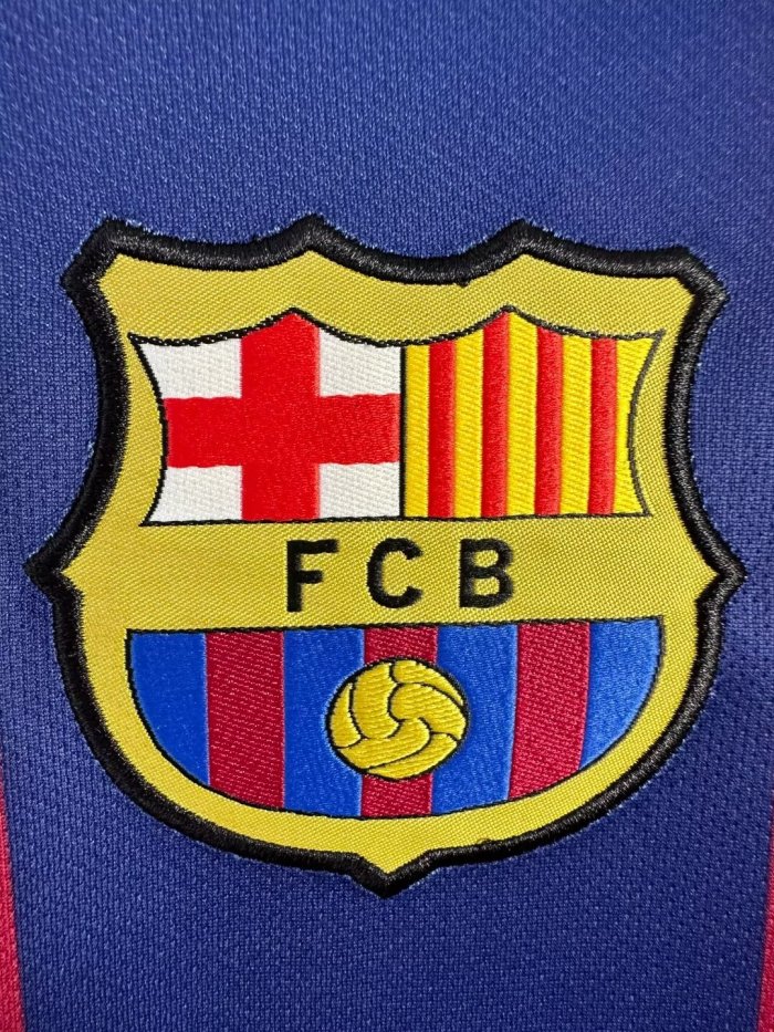 Barcelona Home Long Sleeve Retro Jersey 2014/15