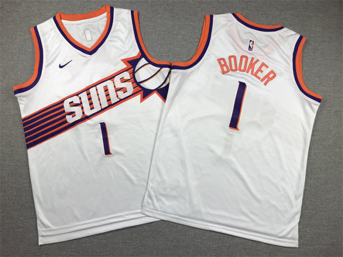 Phoenix Suns KIds Jersey White Association Edition  23/24  NO.1 BOOKER