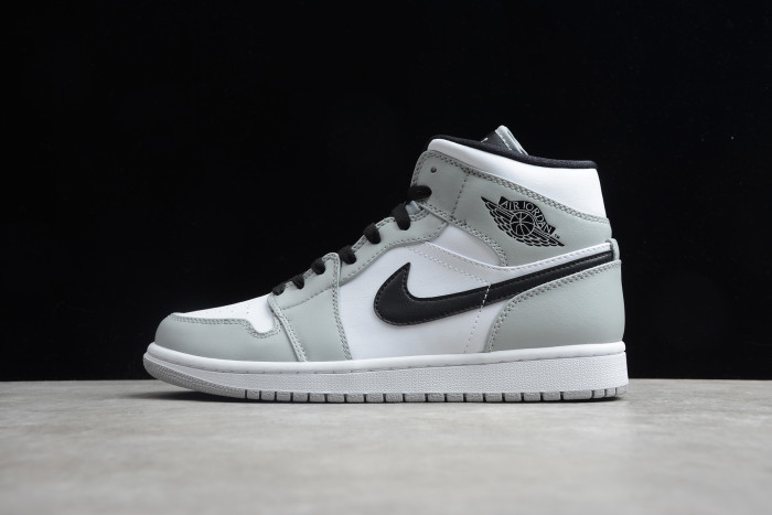Air Jordan 1 Mid Light Smoke Grey White Black 554724-092
