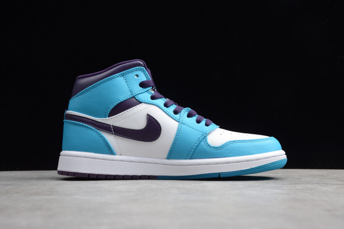 Air Jordan 1 Mid Hornets Blue 554724-415