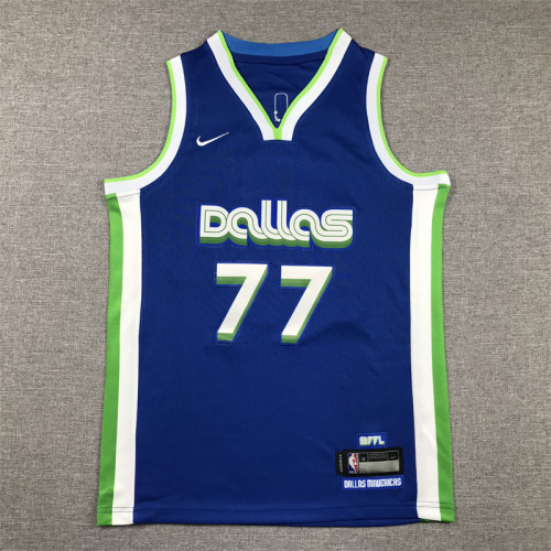 Dallas Mavericks Kid Jersey Blue City Edition 2023 NO.77 Dončić