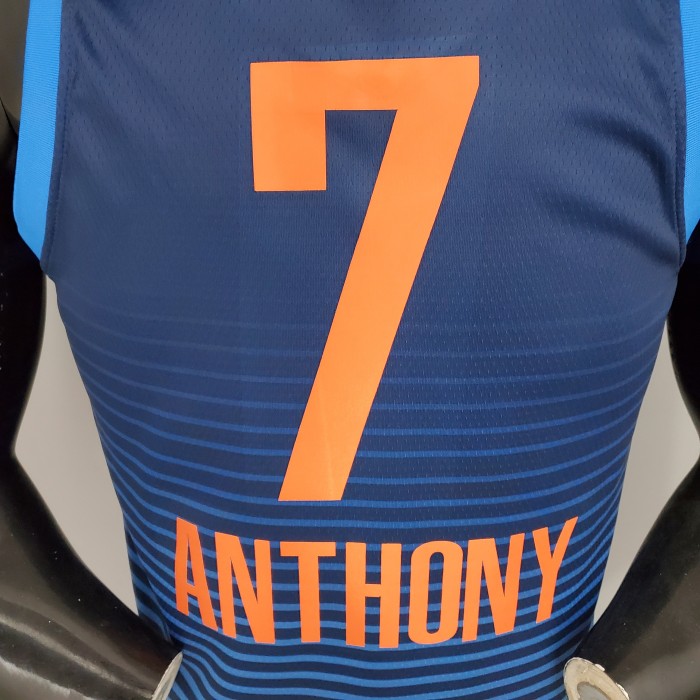 Carmelo Anthony Oklahoma City Thunder Swingman Jersey Blue Stripes