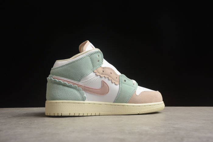 Air Jordan 1 Mid White Blue Pink