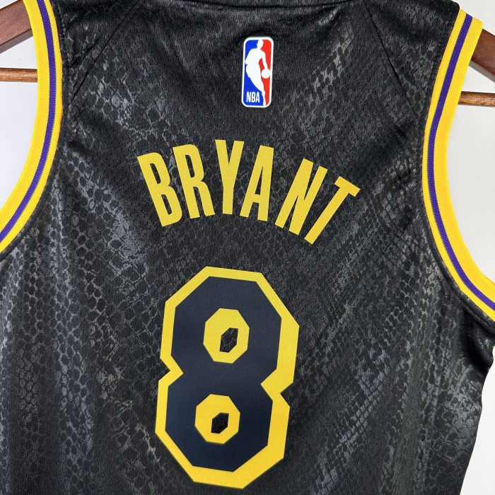 Los Angeles Lakers KIds Jersey City Edition snake pattern Black No.8 BRYANT
