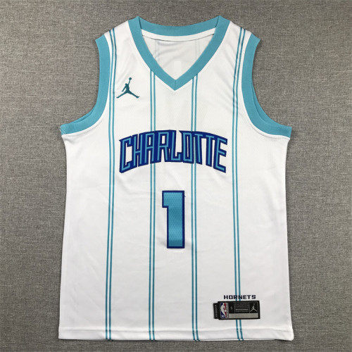Charlotte Hornets Kids Jersey White City Edition 24/25 NO.1 BULL