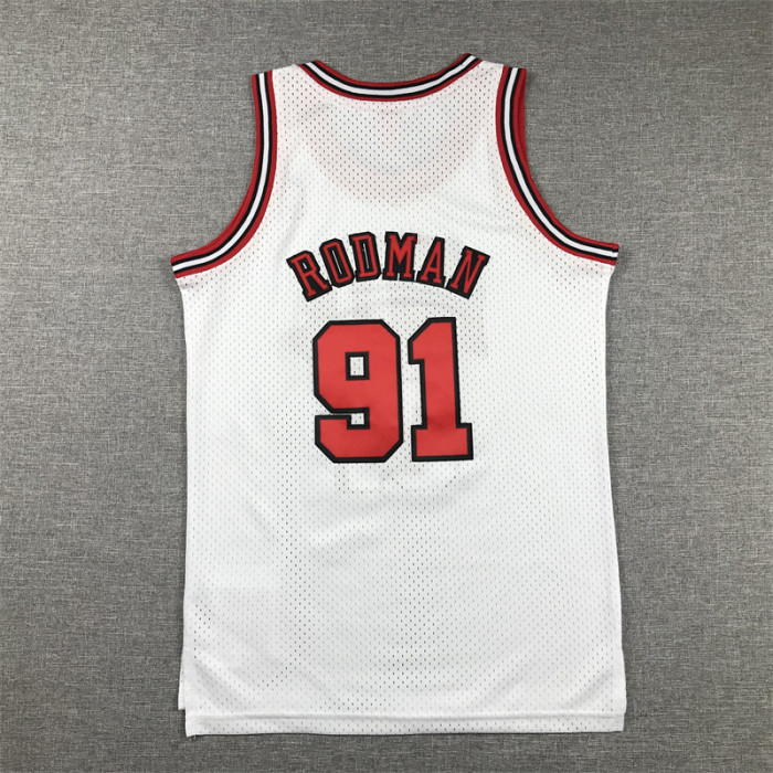 Chicago Bulls Kids Jersey White Classic 97/98 RODMAN NO.91 RODMAN