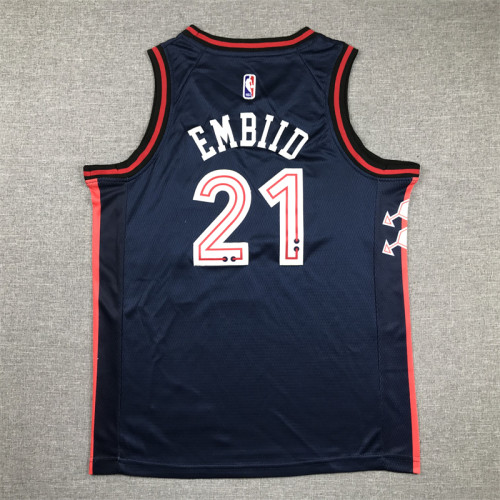 Philadelphia 76ers KIds Jersey Blue City Edition 23/24 NO.21 EMBIID