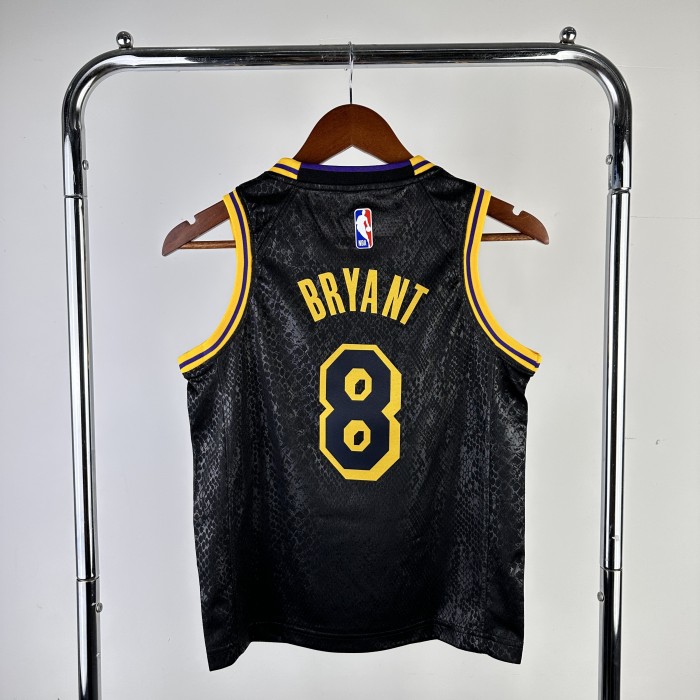 Los Angeles Lakers KIds Jersey City Edition snake pattern Black No.8 BRYANT