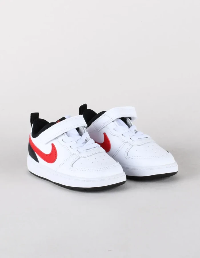 Air Force low-top children's leather sneakers Velcro White Black