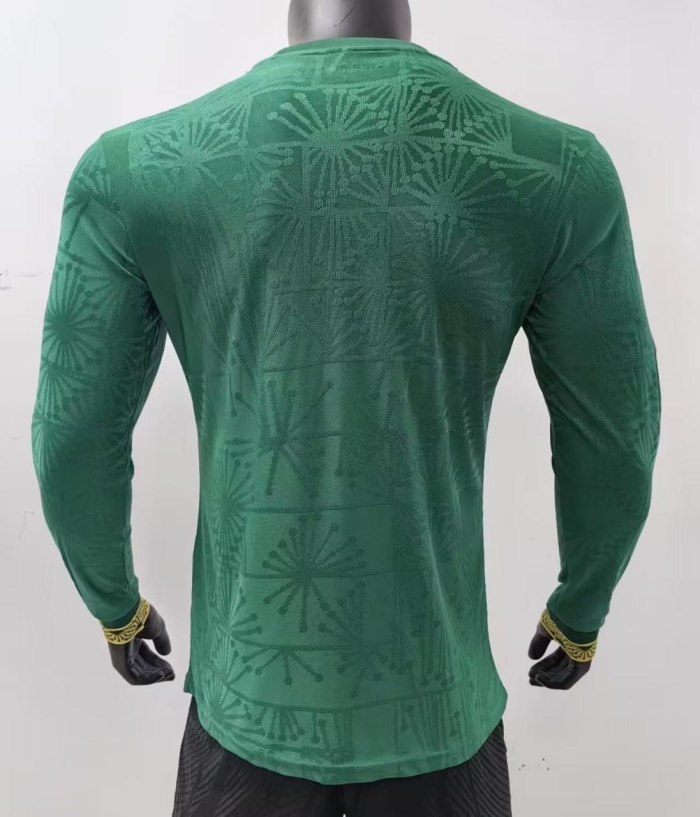 Mexico Gold Man Player Long Sleeve Jersey 25/26 Green